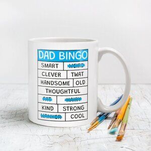 🎯 "Dad Bingo Mug 11oz - Funny Gift for Fathers - Playful Coffee Cup Design!"